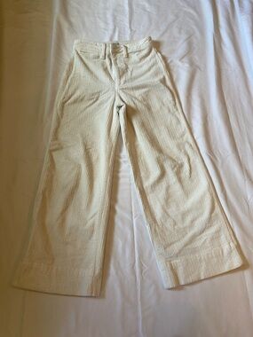 Madewell Cream Wide-Leg Ribbed Corduroy Trousers